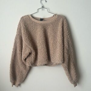 Wild Fable || Long Sleeve Faux Fur Crop top Sweater